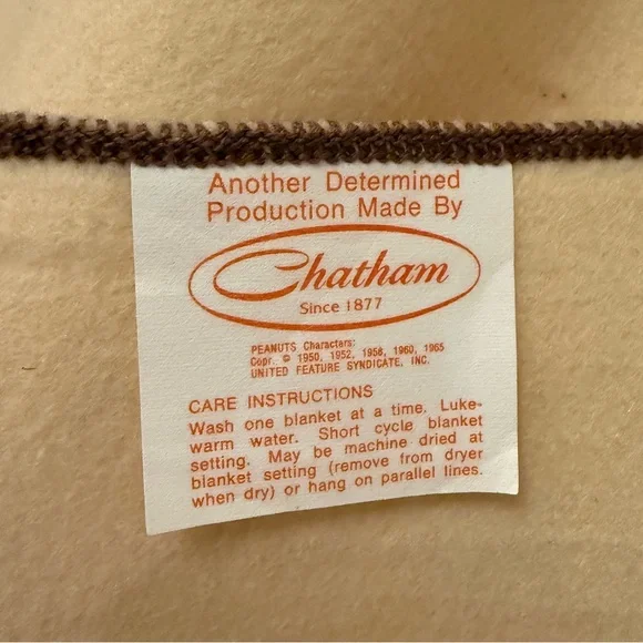 Vintage Chatham Peanuts Snoopy “Keep Fit” Blanket
